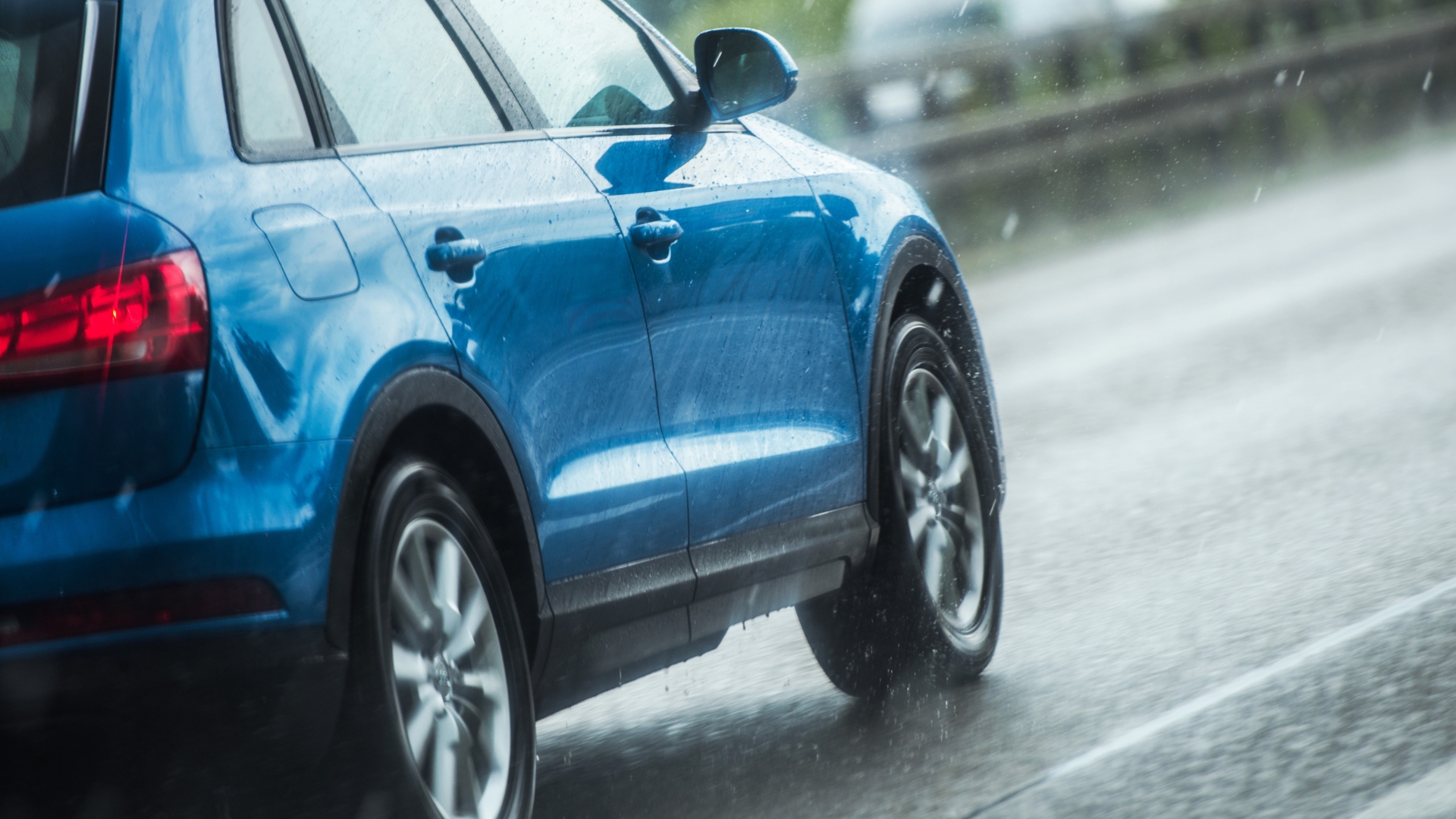 Car exposed to rainy weather and road grime